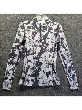 Under Armour Coldgear Pullover Womens Sz S 1/4 Zip Geometric Fitted Athleticwear